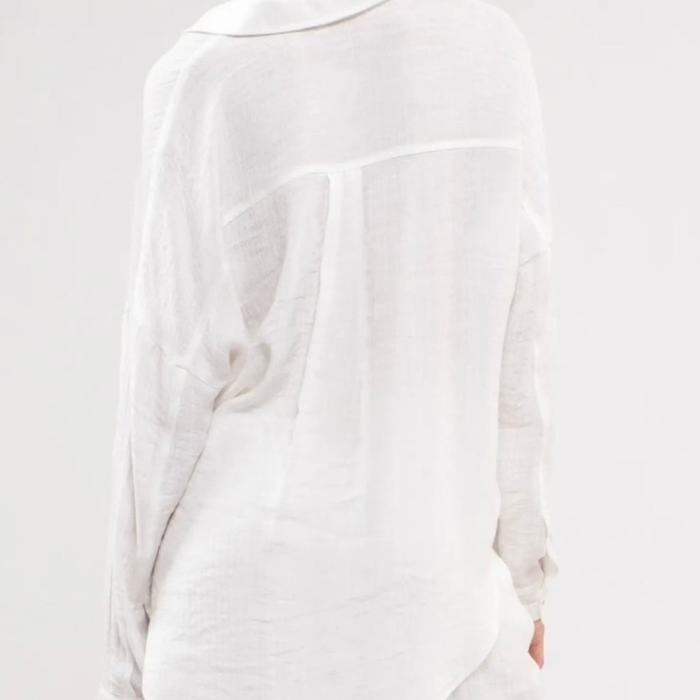 5 for $20 SALE! Lightweight white button up - Picture 3 of 5